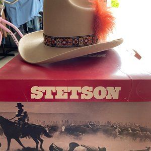 Vintage Ladies Stetson Western Hat, Size 6 3/4, Tan Felt